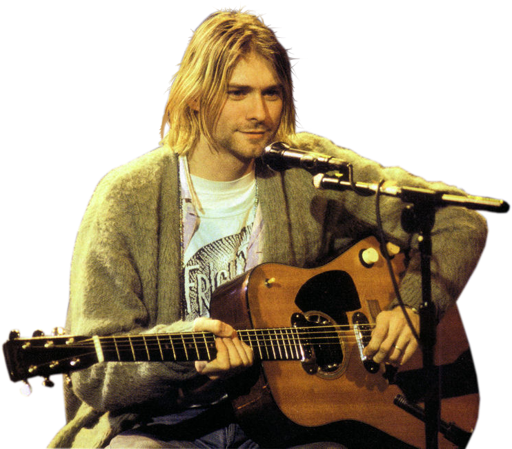 Kurtcobain Kurtdonaldcobain Nirvanastickers Nirvana - Kurt Cobain Guitar (785x650), Png Download