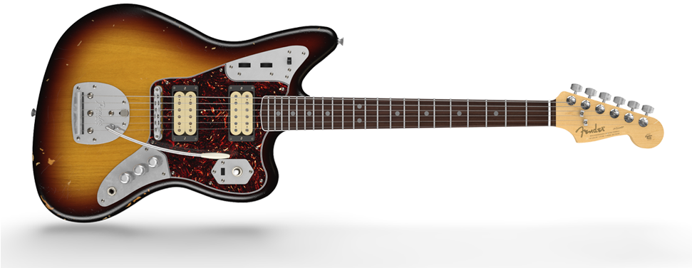 Kurt Cobain Road Worn Jaguar - Fender Am Vintage 65 Jaguar 3tsb (970x400), Png Download