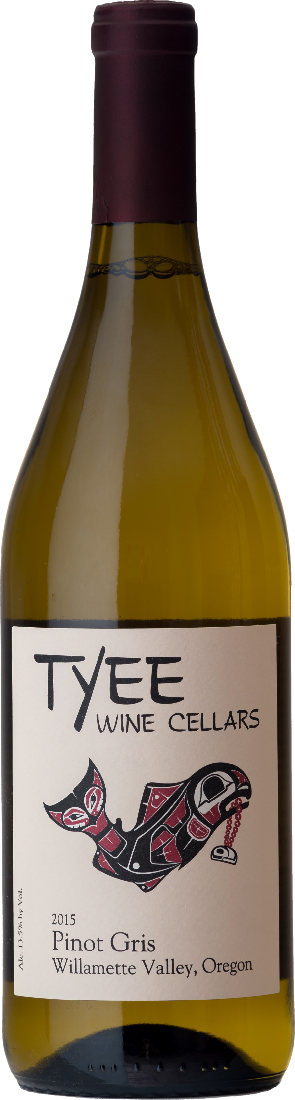 2015 Tyee Pinot Gris - Wine (596x2222), Png Download