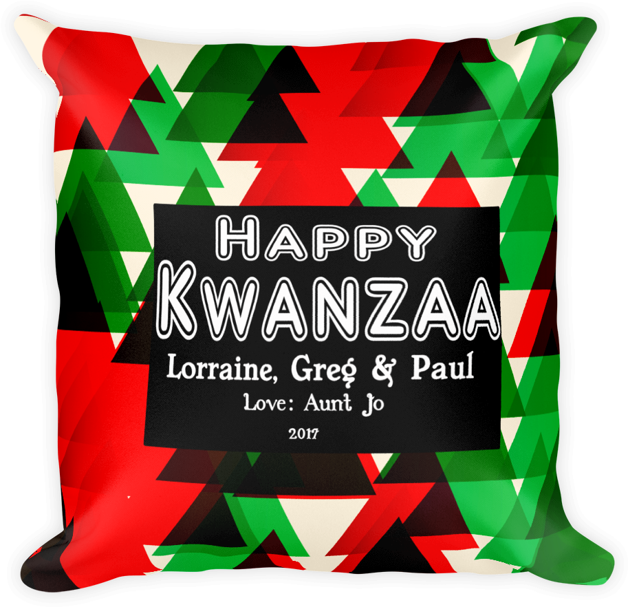 Kwanzaa Red, Black & Green Kwanzaa Pillow - Cushion (1000x1000), Png Download
