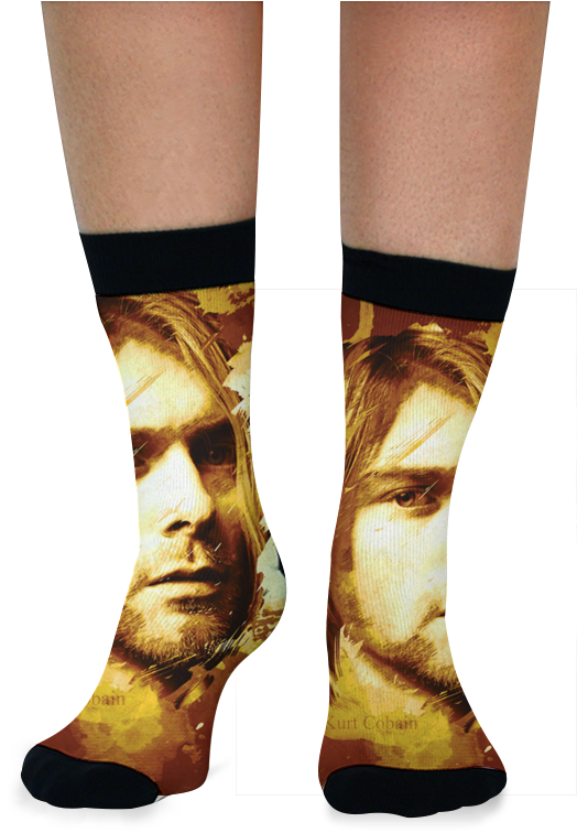 Meia Kurt Cobain Splash De Rafael Piresna - Friends Show Logo Men's Crew Socks 2 Pack (800x800), Png Download