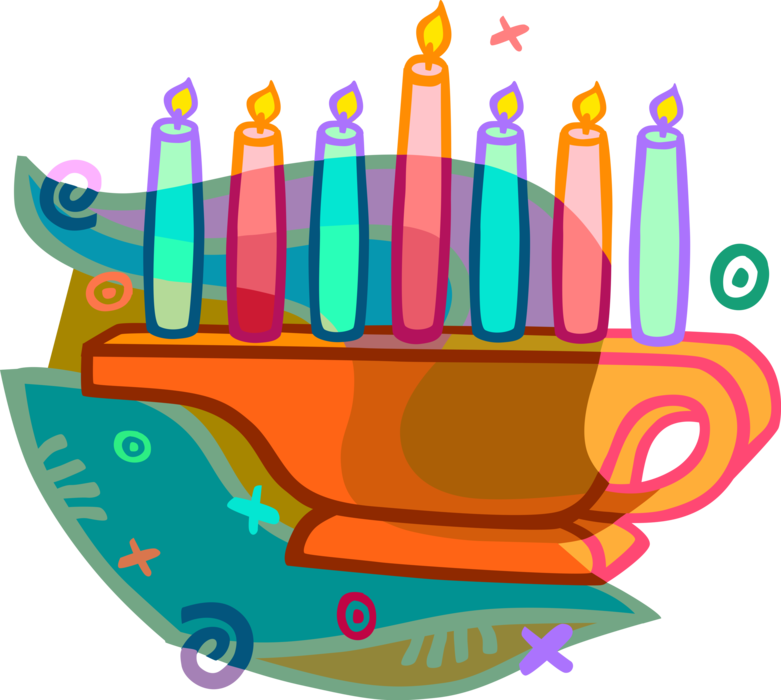 Vector Illustration Of Traditional African Kinara Candle - Clip Art (781x700), Png Download