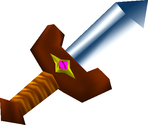 The Blade On The Ladder Seems To Have More Geometry - Oot Kokiri Sword (485x407), Png Download