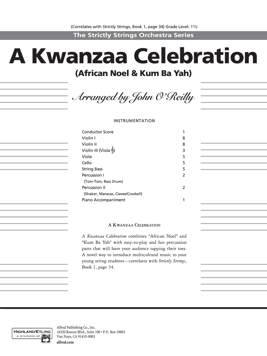 John O'reilly - Kwanzaa Celebration By John O'reilly - String Orchestra (864x1152), Png Download