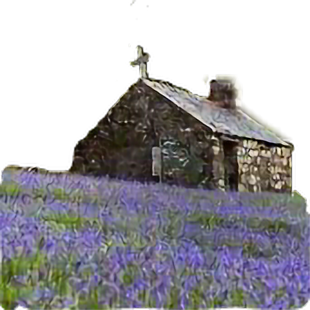 Sticker Church Stonehouse Flowers Cross Landscape Freet - Iris Reticulata (1024x1024), Png Download