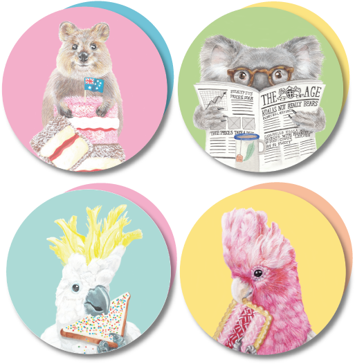 Tea Time Australian Animals - Australian Melamine Plates (567x567), Png Download