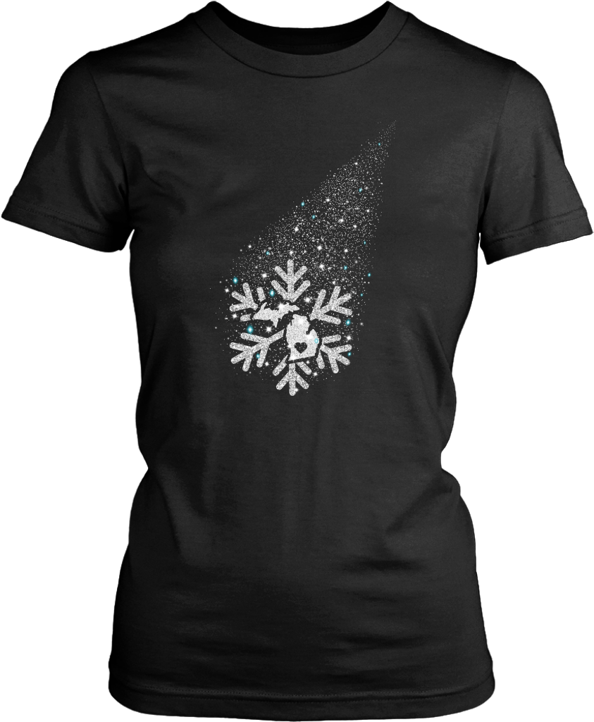 Michigan Snow Flower - Christmas Football Shirt (1024x1024), Png Download