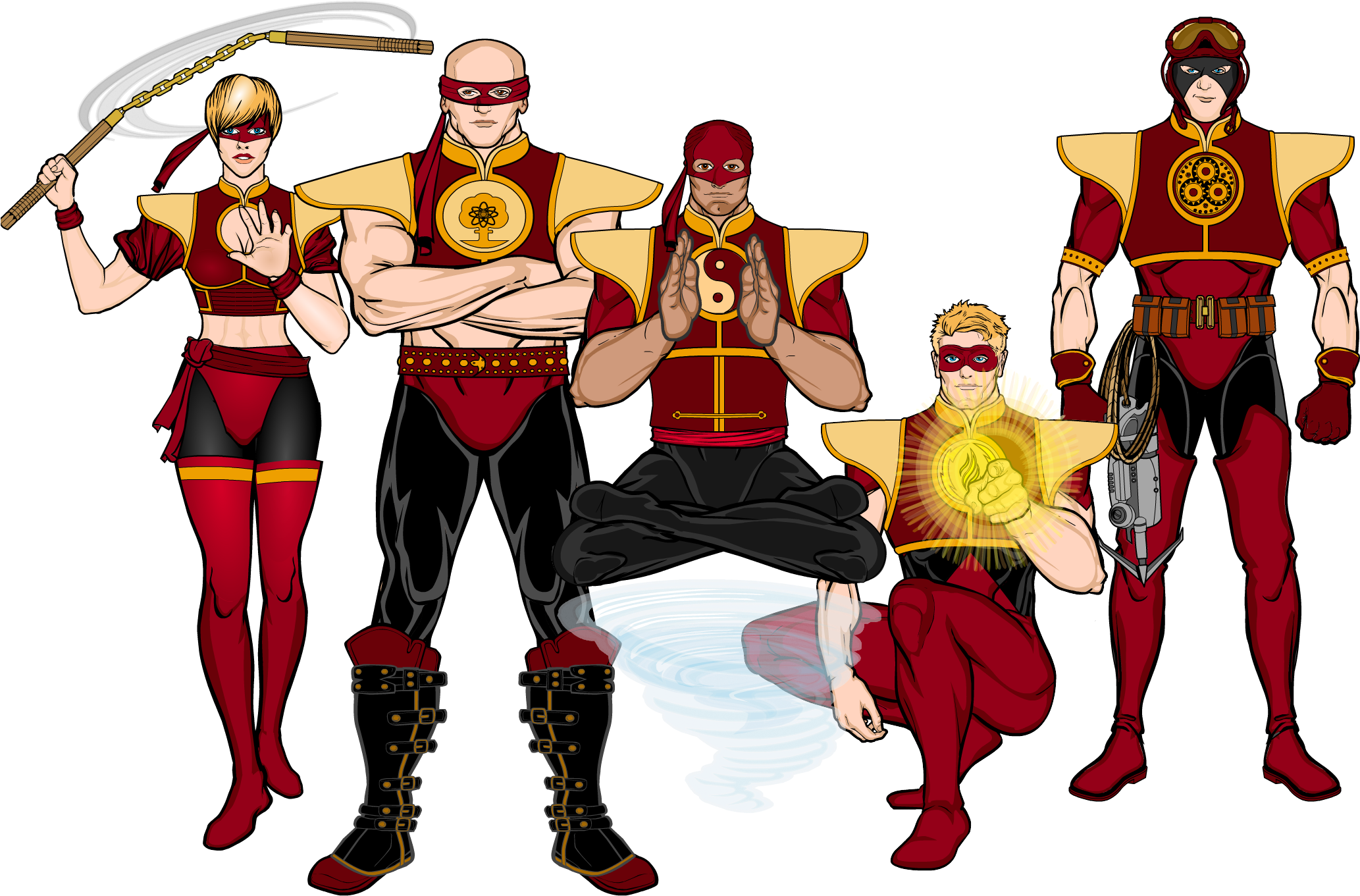 The "red Gang" - Heromachine 3 Power Rangers (2080x1370), Png Download