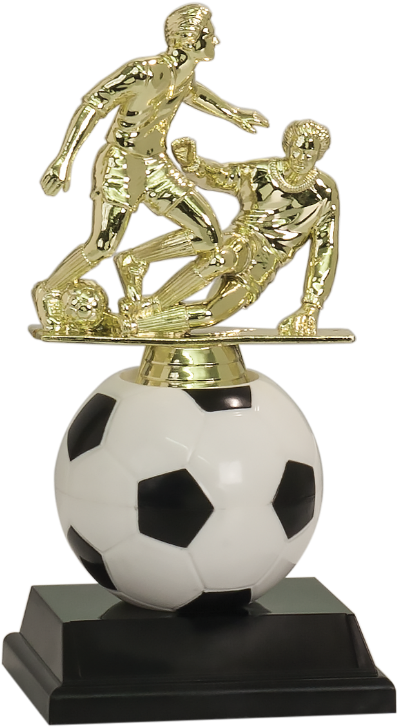 Soft Spinning Riser Soccer Trophy - Trophy (428x750), Png Download