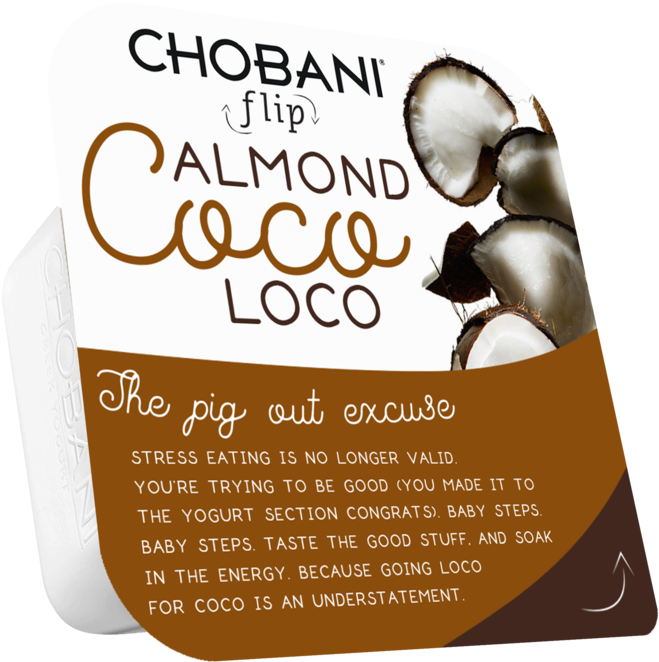 Cocopackage Copy - Chobani Flip Lowfat Almond Coco Loco Greek Yogurt 5.3 (1000x868), Png Download