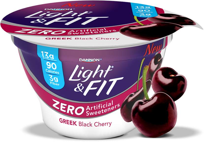 Published Inblack Cherry - Dannon Light And Fit Zero Artificial Sweeteners (1024x728), Png Download