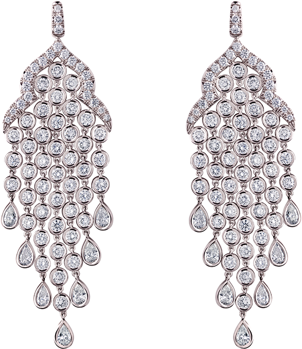 Tiara Aura Chandelier Earrings - Art Deco Faux Earrings (700x700), Png Download