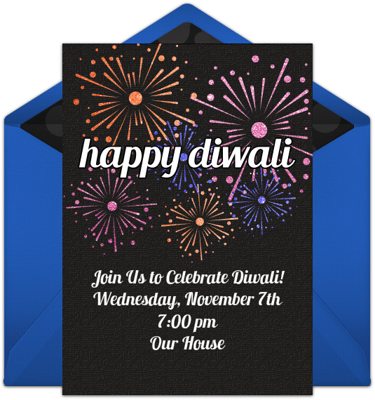 Diwali Fireworks Online Invitation - Fireworks (650x650), Png Download