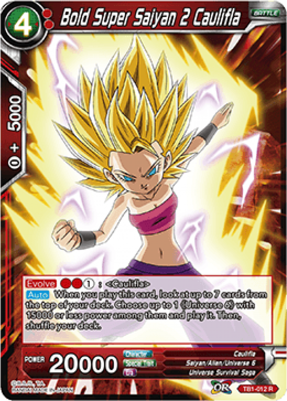Bold Super Saiyan 2 Caulifla Tb1-012 R Dragon Ball - Bold Super Saiyan 2 Caulifla (800x800), Png Download