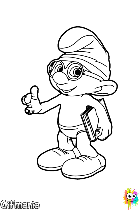 Haz Que Pitufo Filósofo Recupere Su Color Azul Coloreándole - Transparent Coloring Smurfette (480x720), Png Download