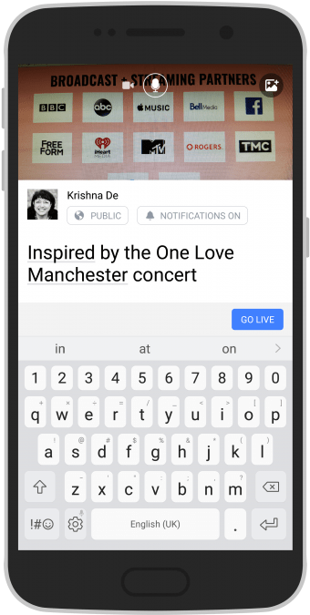Facebook Live On Android Click The Go Live Button To - Facebook Live (445x800), Png Download