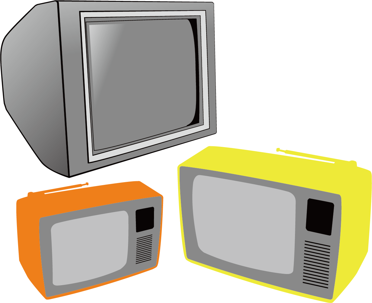 Television Set Retro Background Material - Tv Vector (1232x1003), Png Download
