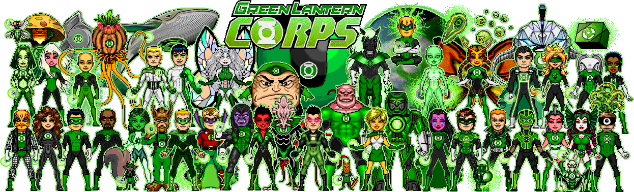 Green Lantern Corps Team (1246x378), Png Download
