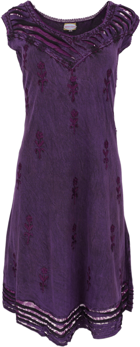 Lace Insert Dress Purple Front - Dress (1000x1250), Png Download