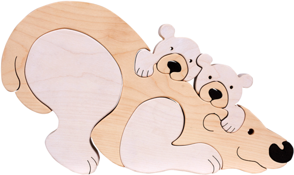 Polar Bear Family Puzzle - Ours Polaire Au Carton (600x600), Png Download