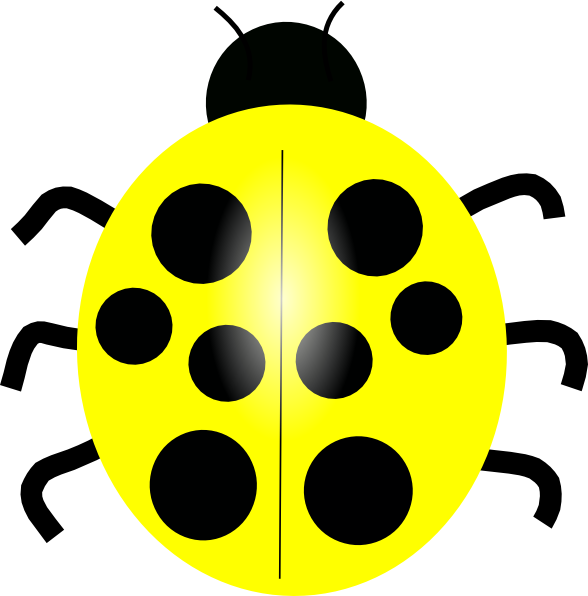 Small - Lady Bug Cartoon Yellow (588x596), Png Download
