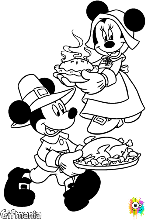 Mickey Mouse Coloring Pages Thanksgiving Disney Thanksgiving