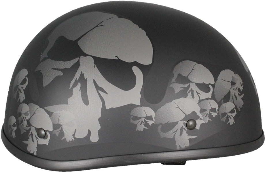 Skull Black Low Profile Helmet - Motorcycle Helmet (1024x1024), Png Download