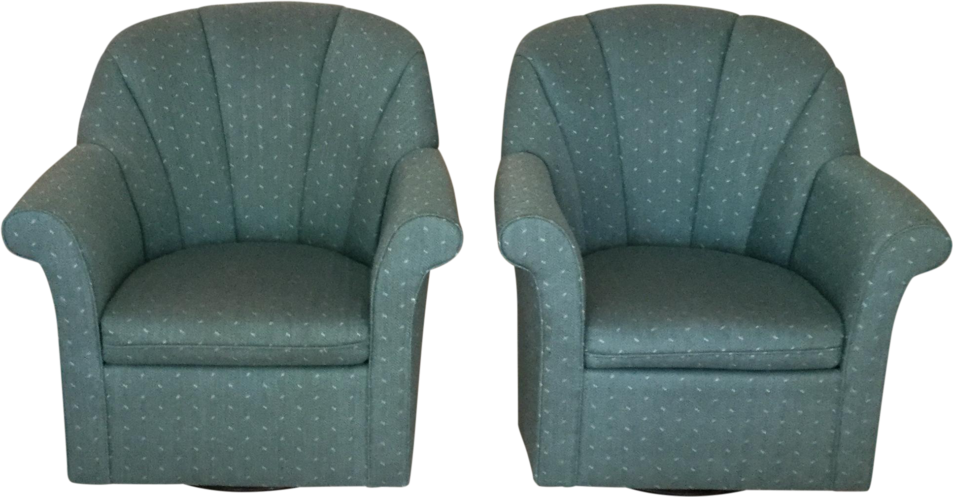 Upholstered Swivel Rocking Chairs A Pair Chairish - Chair (2148x1121), Png Download