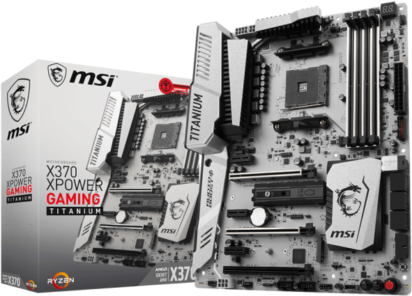 The Msi X370 Xpower Gaming Titanium Motherboard Review - X370 Xpower Gaming Titanium (678x542), Png Download