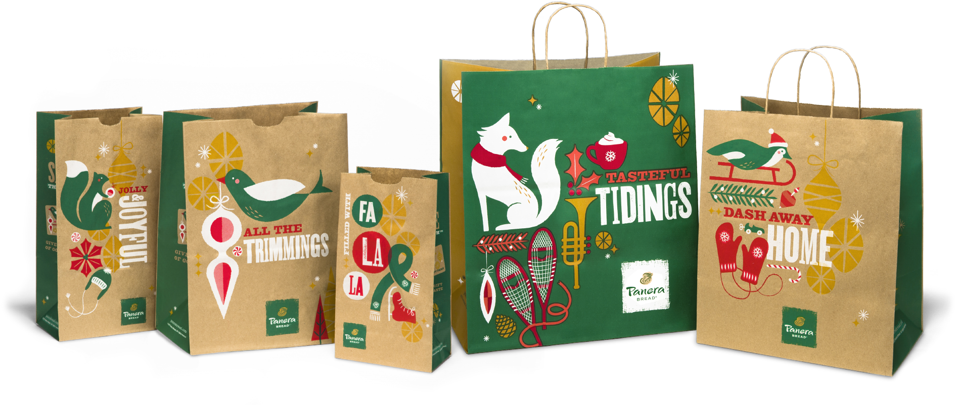Panera Tasteful Tidings Bags - Packaging And Labeling (2000x909), Png Download