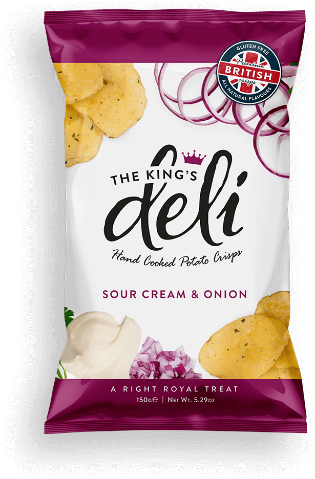 Sour Cream Onion - Kings Deli Potato Chips (1000x1000), Png Download
