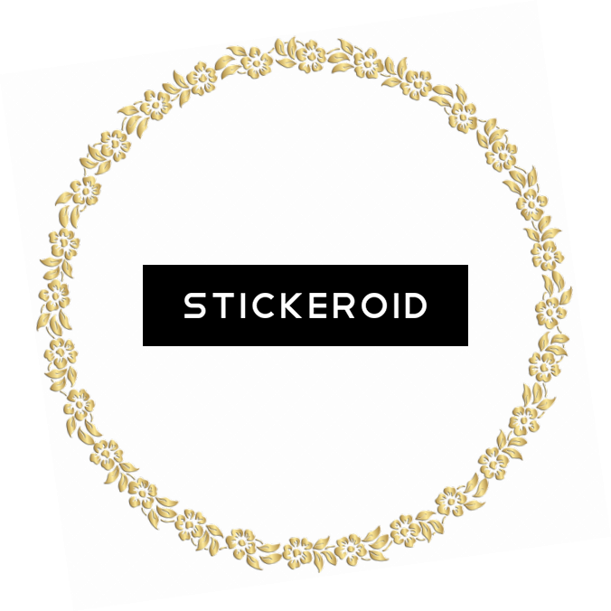 Golden Round Frame Border Circle Frames - Round Golden Frame Png (676x676), Png Download