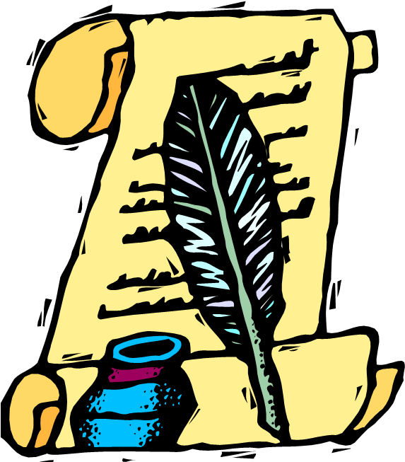 Quill And Parchment Clipart (587x663), Png Download