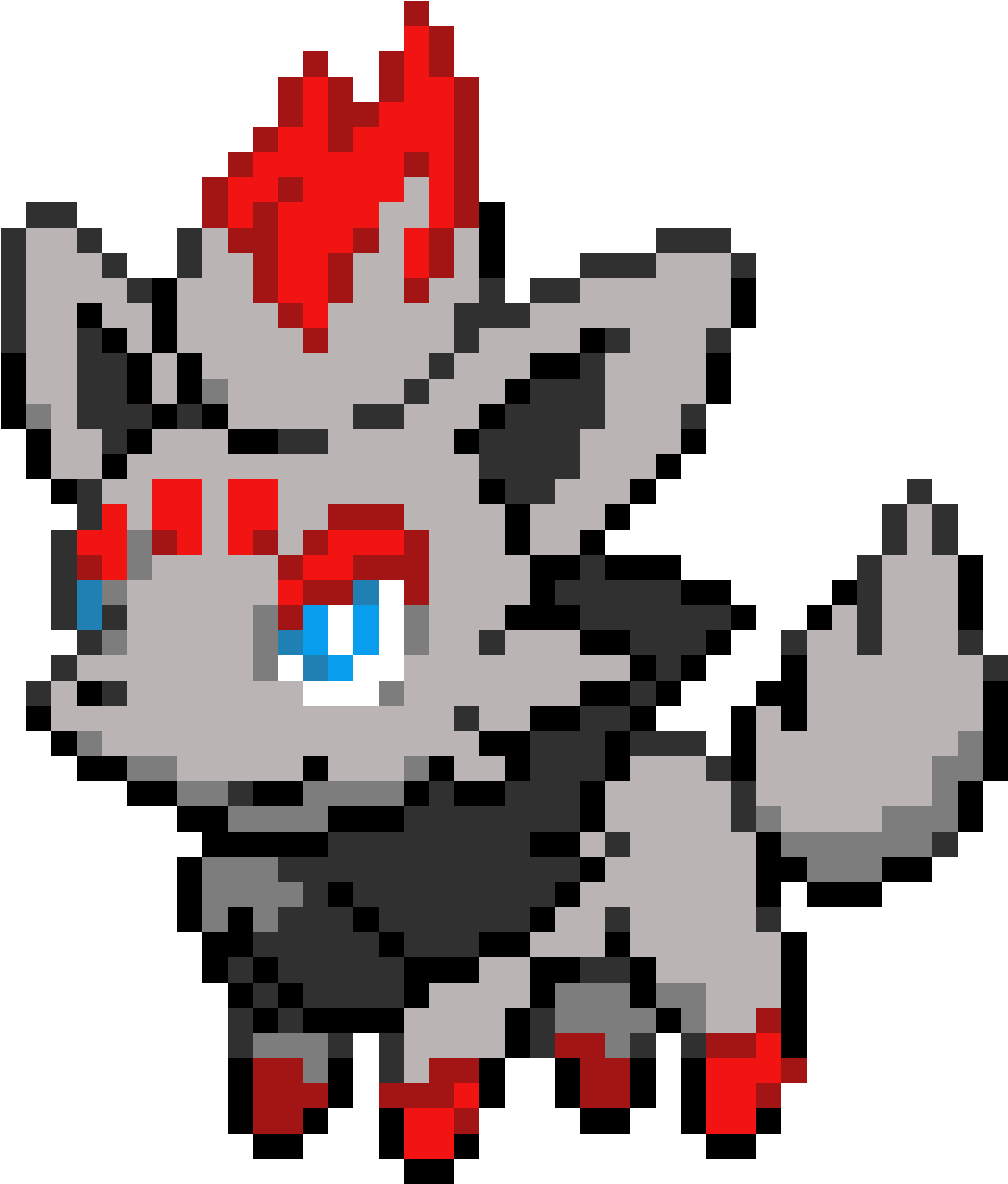 Zorua - Pokemon Zorua Pixel Art (1056x1200), Png Download