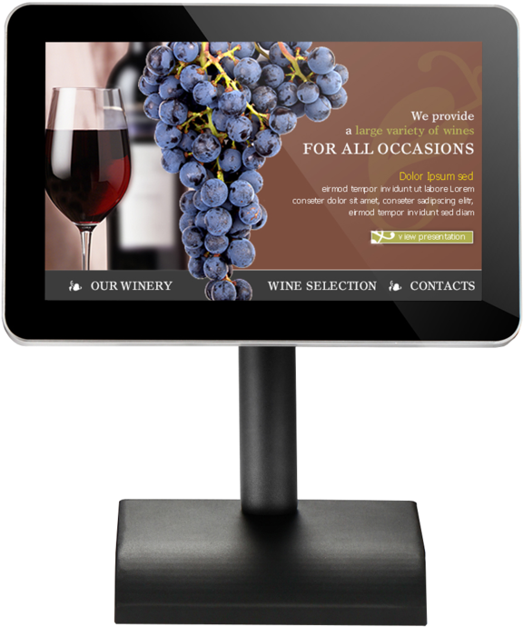 10" Rotating Digital Counter Top Advertising Menu Board - Advertising (766x700), Png Download
