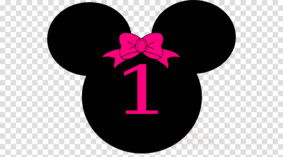 Minnie Mouse Whith Number 1 Clipart Minnie Mouse Mickey - Mickey Mouse Silhouette (900x500), Png Download