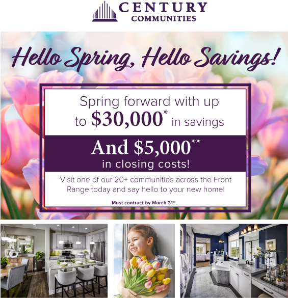Hello Spring Hello Savings Spring Forward With Up To - Century Communities (594x618), Png Download
