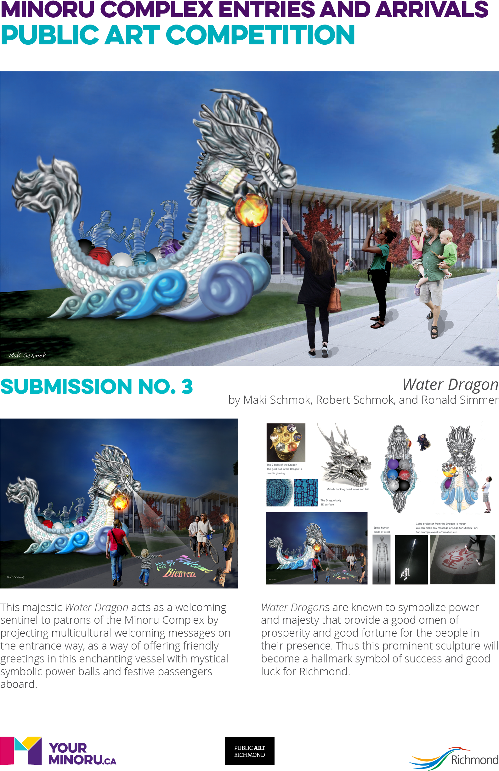 3 Water Dragon, By Maki Schmok, Robert Schmok And Ronald - Snow (1728x2592), Png Download