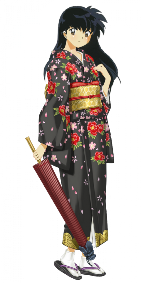 Free Png Kagome Higurashi Kimono Png Images Transparent - Kimono Png (480x960), Png Download