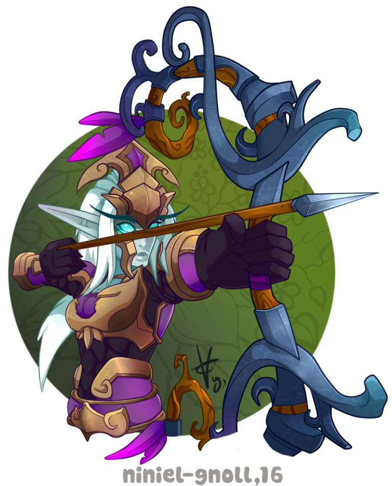 Night Elf Hunter - World Of Warcraft (1024x1184), Png Download