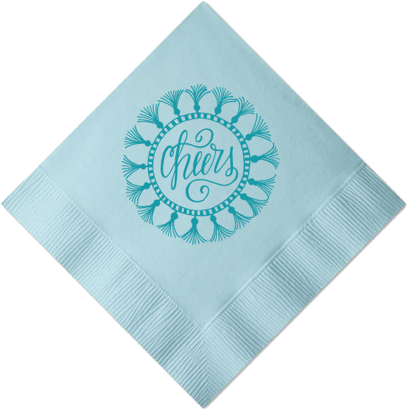 Tassel Cheers Cocktail Napkins - Block Bridal Shower Printed Cocktail Napkins (600x600), Png Download