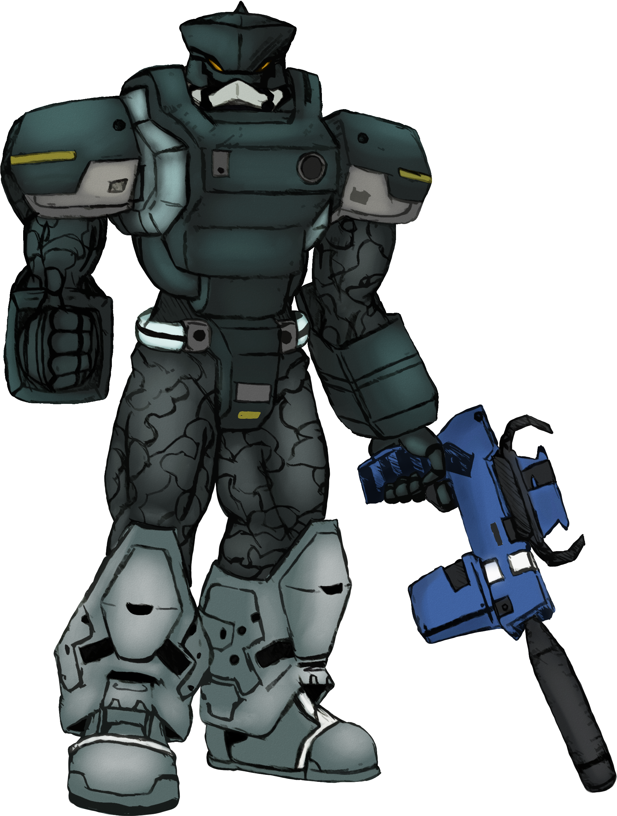 Racast Gilliam - Military Robot (2092x2737), Png Download