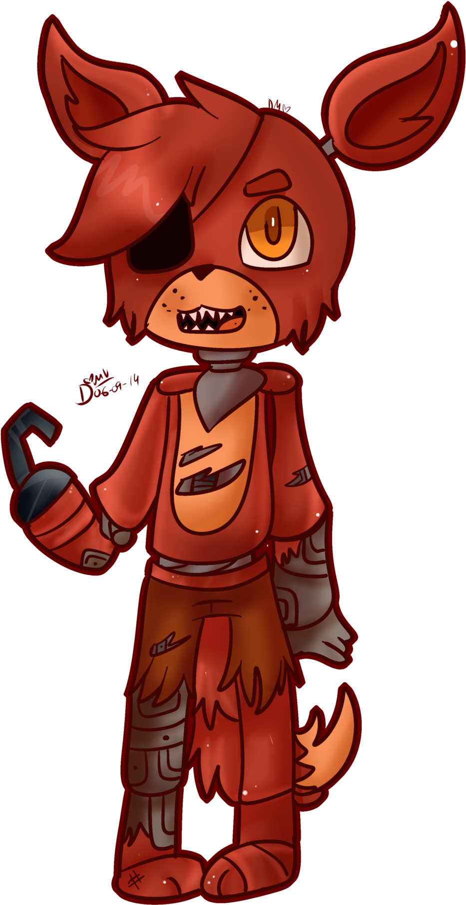 Fnaf 1 Foxy Cute (1024x1890), Png Download