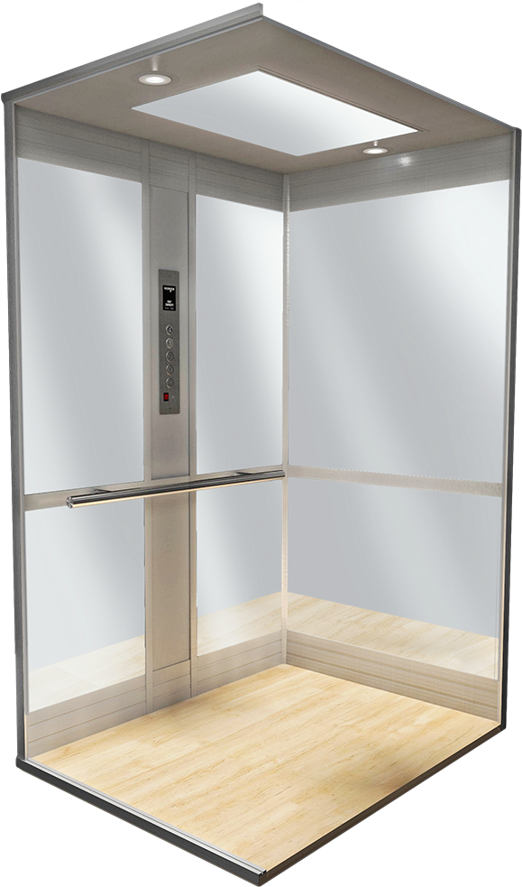 Powder-coated Aluminum Frame With Acrylic Panels For - Elevator Baseboard (684x1000), Png Download