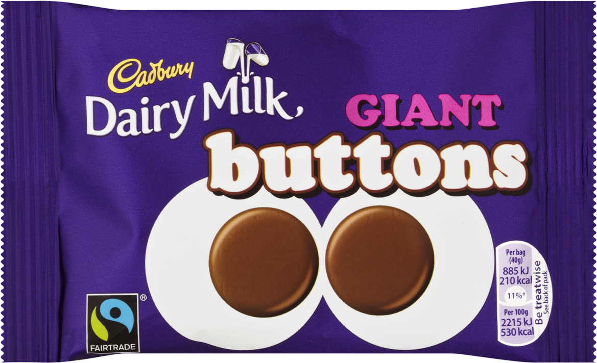 Giant Buttons Bag 40g - Cadbury Giant Buttons 40g (1200x1200), Png Download