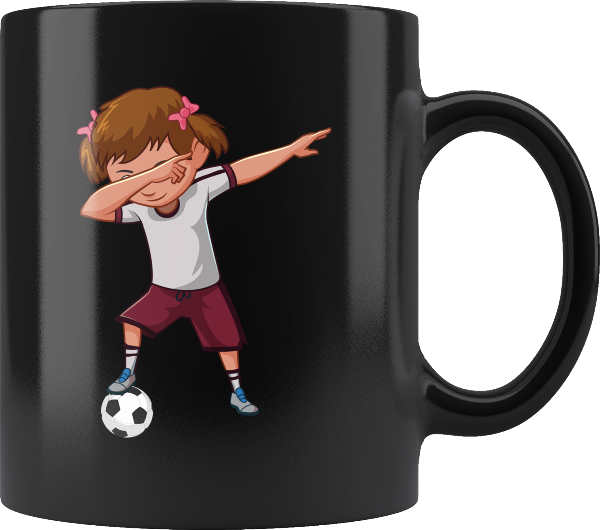 Soccer Girl Black Coffee Mug, Dabbing Soccer Lover - Gift (2000x2000), Png Download
