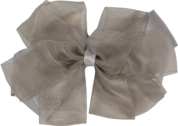 Rwc35012 Large Puffy Ribbon Bow Silver Grey - Suede (599x599), Png Download