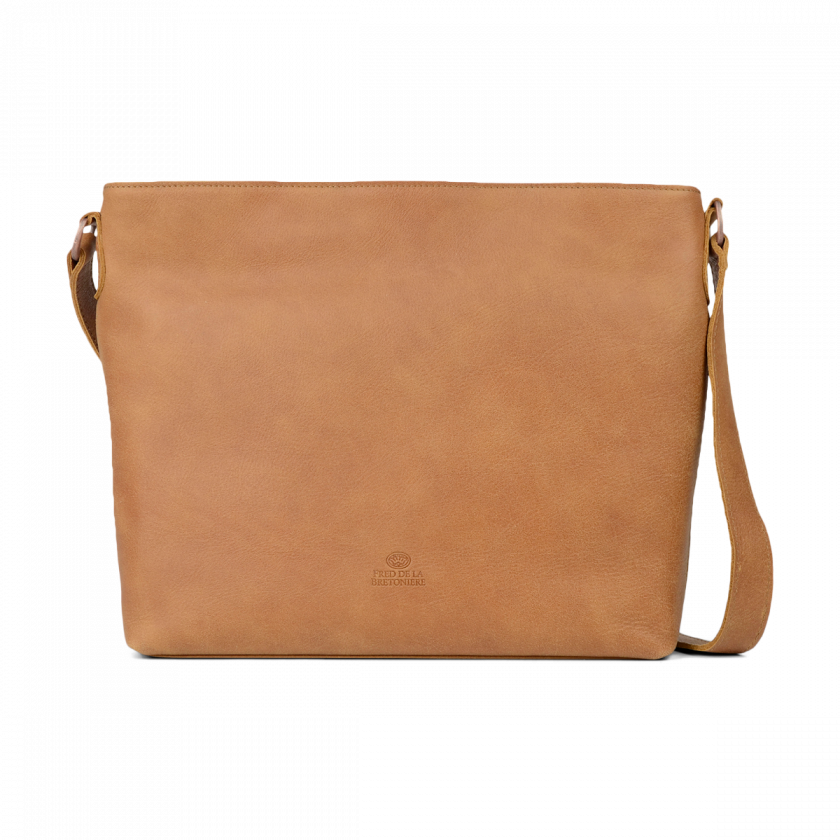 Cross Body Bag Hand Buffed Leather Cognac - Fred De La Bretoniere (840x840), Png Download