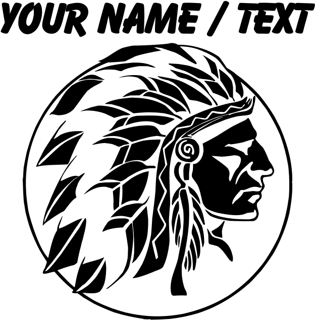 Custom Native American Headdress T-shirt - Silhouette Images Of Indian Chief (700x700), Png Download