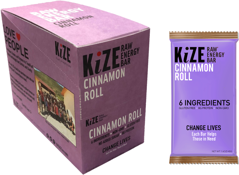 Cinnamon Roll - Kize Raw Energy Bar (1024x1024), Png Download